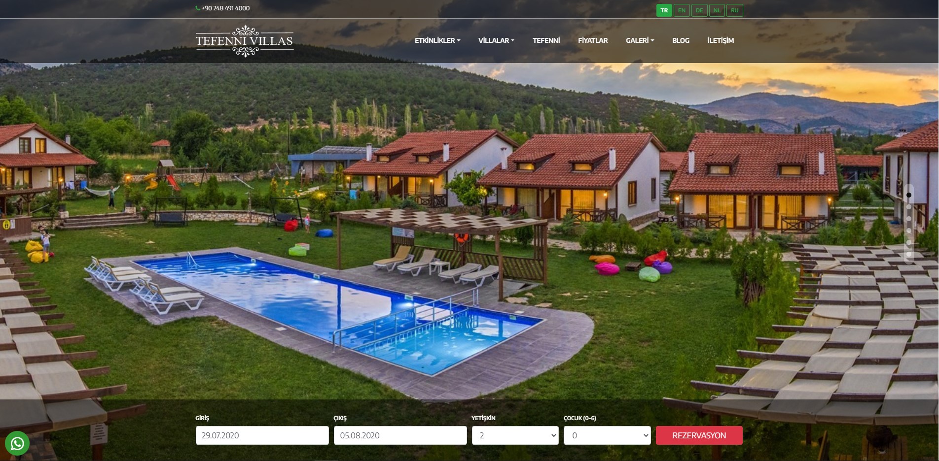Tefenni Villas Web sitesi online rezervasyon sistemi ile yenilendi